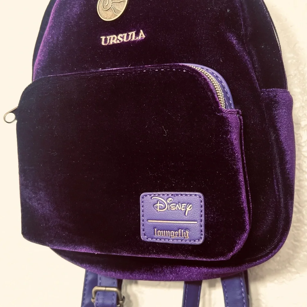 Loungefly Disney Villains Ursula Velvet Mini Backpack Purple